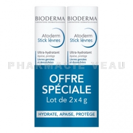 BIODERMA - Atoderm Stick lèvres hydratant Lot de 2 sticks de 4 grammes