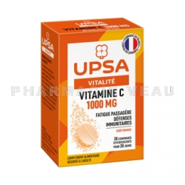 UPSA Vitamine C 1000 mg  Boite de 20 comprimés effervescents Goût Orange