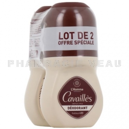 CAVAILLES - Déodorant Homme Fraîcheur 48h - Roll On  2x50 ml 