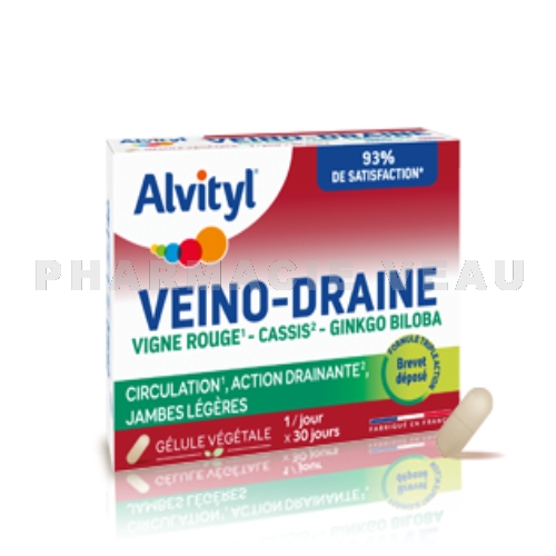 ALVITYL - Veino-Draine - Circulation et Drainage - Boîte 30 comprimés à avaler