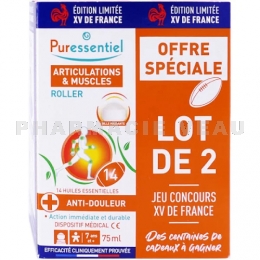PURESSENTIEL - Articulations Et Muscles - Lot De 2 x75ml Roller - Edition XV De France 