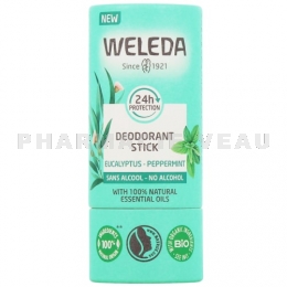 WELEDA - Déodorante 24h Stick Eucalyptus Menthe Poivré BIO - Stick 50g