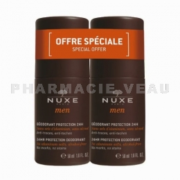 NUXE Men Déodorant Protection 24H  - Lot 2x50ml Roll-on