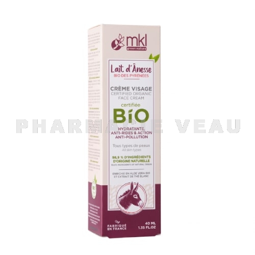 MKL Green Nature - Crème Visage Lait d'Ânesse Bio - Tube 40 ml
