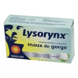 LYSORYNX - Maux De Gorge Sans Sucre Menthe - 36 Comprimés à Sucer
