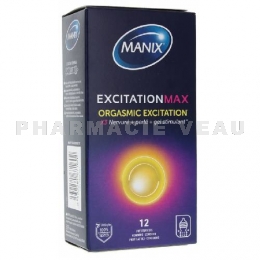 Manix - Excitation Max - Nervuré - Perlé + Gel Stimulant - 12 Préservatifs