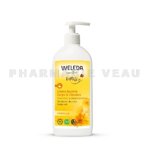 WELEDA - Crème Lavante Corps & Cheveux - Bébé - Flacon-pompe 400ml