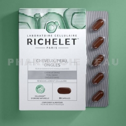 RICHELET - Complément Cheveux, Peau, Ongles - 30 Capsules