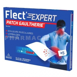 FLEC'Expert- Patch Gaultherie Effet Chaud/Froid Immédiat - 5 Patch Découpable