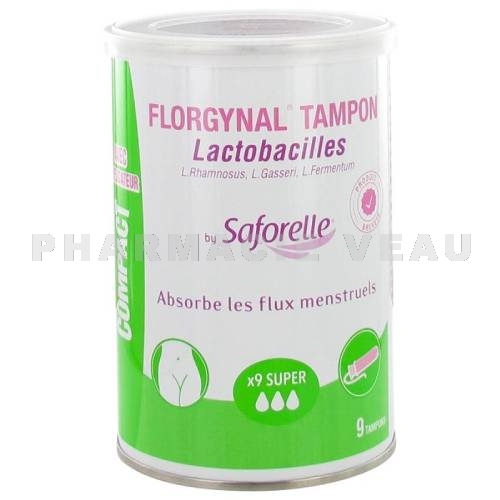 SAFORELLE - Florgynal SUPER - 9 Tampons Probiotiques Avec Applicateur