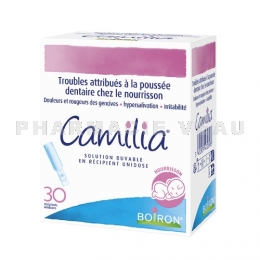 CAMILIA Poussée dentaire Bébé Chamomilla 30 unidoses Homéopathie Boiron