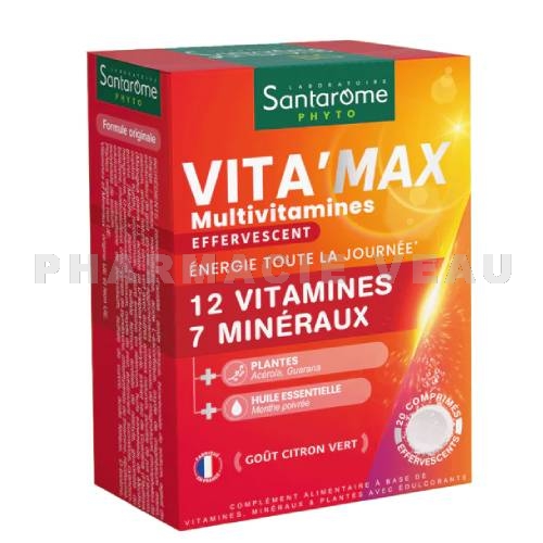 SANTAROME - Vita'Max Multivitamines Adultes - 20comprimés Effervescent
