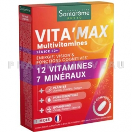 SANTAROME - Vita'Max Multivitamines Sénior - 30 Comprimés