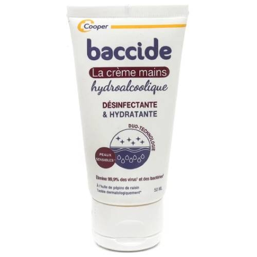 BACCIDE - Crème mains hydroalcoolique Désinfecte & Hydrate - 50ml