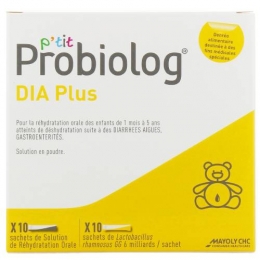 P'tit Probiolog - Dia Plus Diarrhées Aiguës Enfants & Nourrissons - 2x10 Sticks