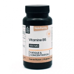 Nat & Form - Vitamine B5 550mg Fatigue & Concentration - 30gélules