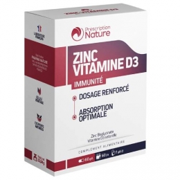 Prescription Nature - Zinc Vitamine D3 - 60 Gélules