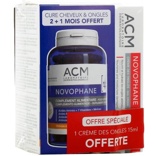 ACM - Novophane Force Cheveux & Ongles + Crème Offerte 