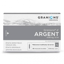GRANIONS d' ARGENT Ag 0,64 mg/2 ml boîte de 30 ampoules