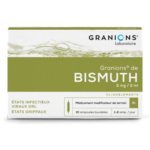 GRANIONS de Bismuth Bi boîte de 10 ampoules de 2 ml