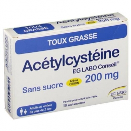 EG LABO -  Acétylcystéine 200 mg Toux Grasse 18 sachets-dose