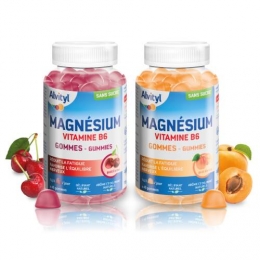 ALVITYL - Energie 8 Vitamines & Guarana - 50gommes- Magnésium + B6 Sans Sucre - 45gommes - 2goûts