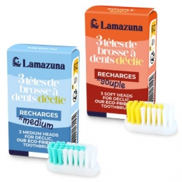 LAMAZUNA - Recharges Têtes de Brosse à Dents Déclic - 2formats