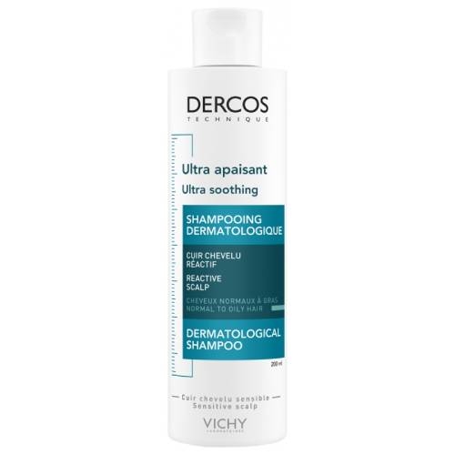 DERCOS - Shampooing Dermatologique Ultra Apaisant - Cheveux Normaux à Gras - 200ml