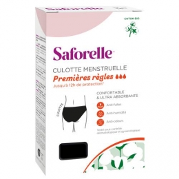 SAFORELLE - Culotte Menstruelle Coton BIO Premières Règles - 1culotte