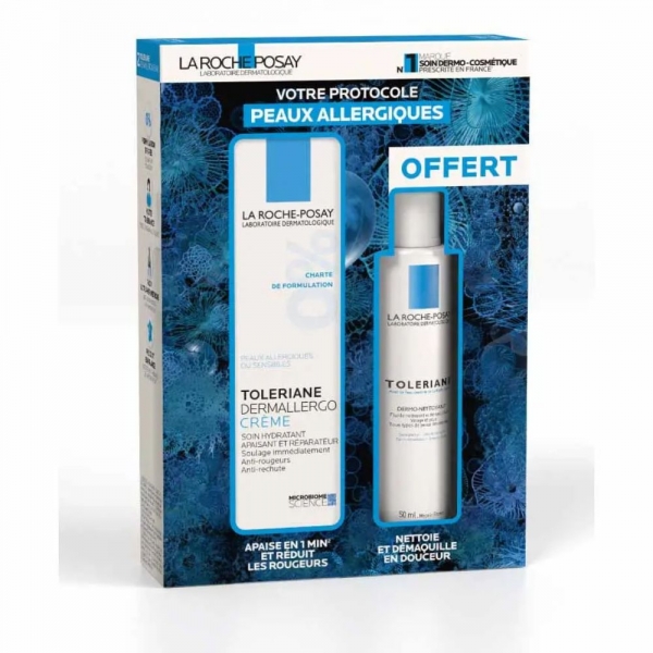 LA ROCHE POSAY - TOLERIANE Dermallergo Crème 40 ml + Dermo Nettoyant 50 ml offert
