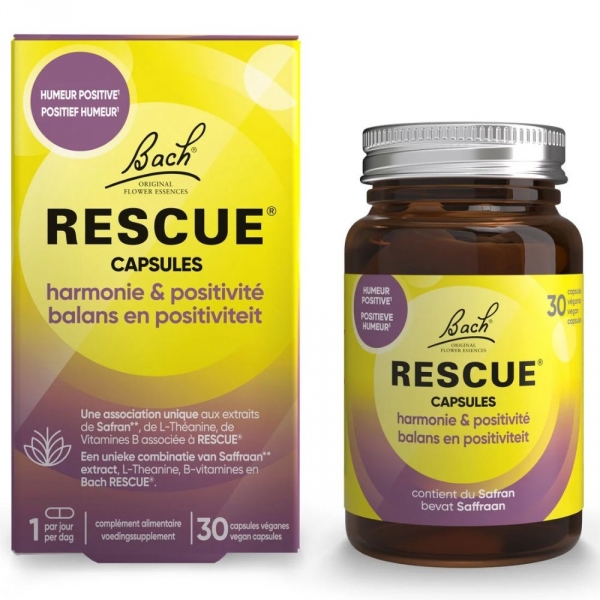 Fleurs De Bach - Rescue Harmonie et Positivité - 30 Capsules