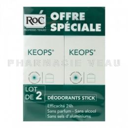 ROC KEOPS Déodorant Stick Lot 2 sticks x 40 ml