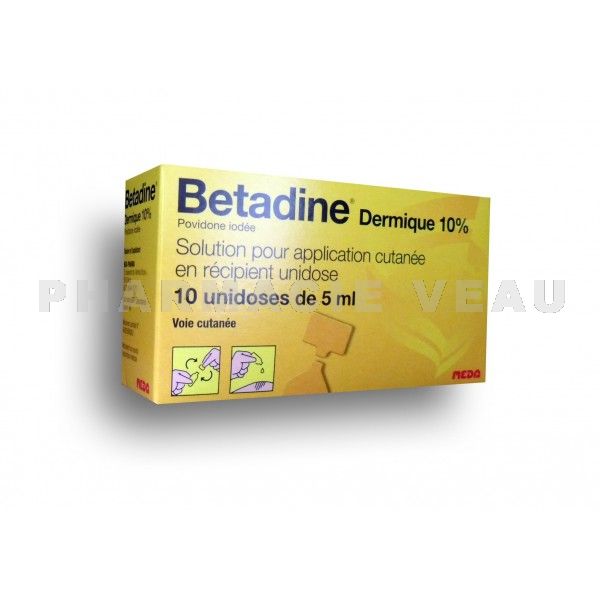 BETADINE Dermique 10% boite de 10 unidoses de 5 ml