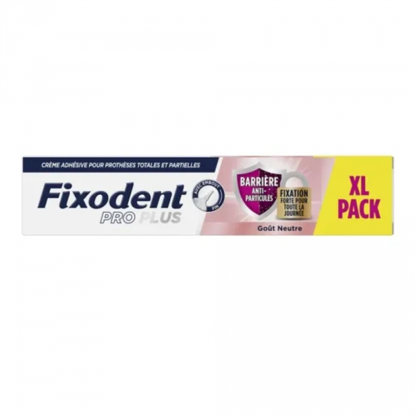 Fixodent Pro Plus - Crème adhésive Anti-particules, goût neutre 57g