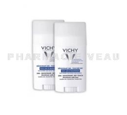 VICHY Déodorant Stick 24H toucher sec sans sels d'aluminium Lot de 2X 40ml