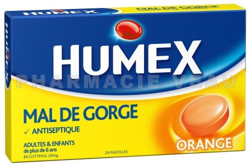 HUMEX Mal de Gorge ORANGE 24 pastilles