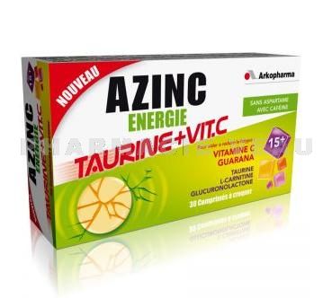 AZINC Energie Taurine + Vitamine C   30 comprimés à croquer