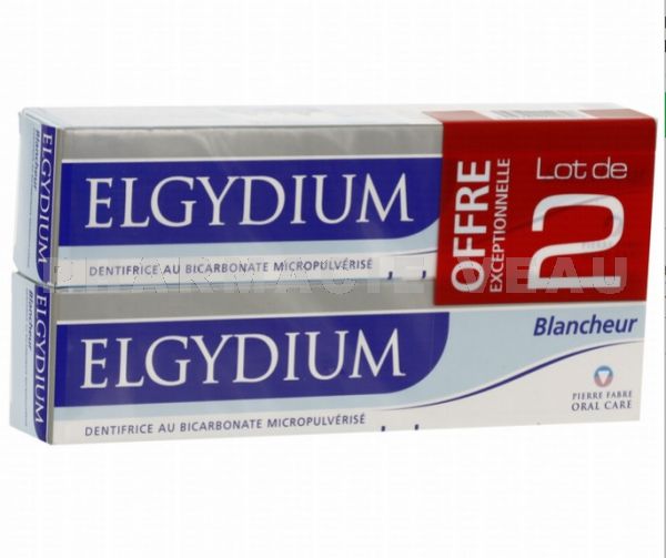 ELGYDIUM BLANCHEUR Dentifrice Lot de 2 tubes