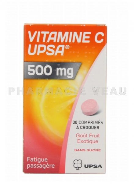 UPSA Vitamine C 500 mg Fruit Exotique boîte de 30 comprimés à croquer