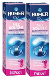 HUMER Spray nasal Nez Bouché Eau de Mer Hypertonique Enfant Lot 2 sprays x 50 ml