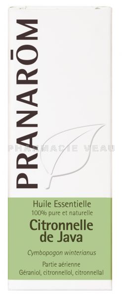 CITRONELLE DE JAVA (Cymbopogon winterianus) Huile Essentielle (10 ml) Pranarom