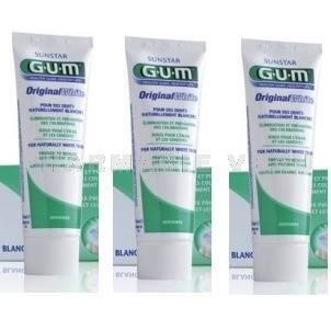 GUM ORIGINAL WHITE dentifrice Lot de 3 tubes de 75ml référence n°1745