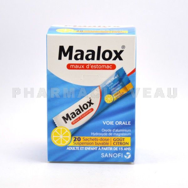 MAALOX Citron Suspension Buvable Boîte 20 sachets
