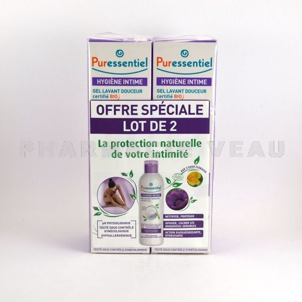 PURESSENTIEL Hygiène Intime Gel Lavant Douceur BIO Lot de 2 x 250ml