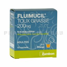 FLUIMUCIL Expectorant Toux grasse 200 mg 18 sachets solution buvable