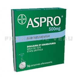ASPRO 500 mg 36 comprimés effervescents