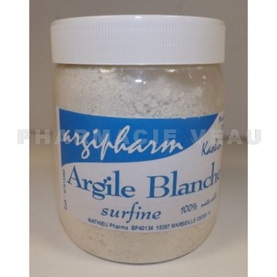 ARGILE BLANCHE poudre Surfine Pot 250 grammes ARGIPHARM