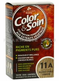 COLOR et SOIN Coloration Permanente BLOND SABLE CENDRÉ - 11A